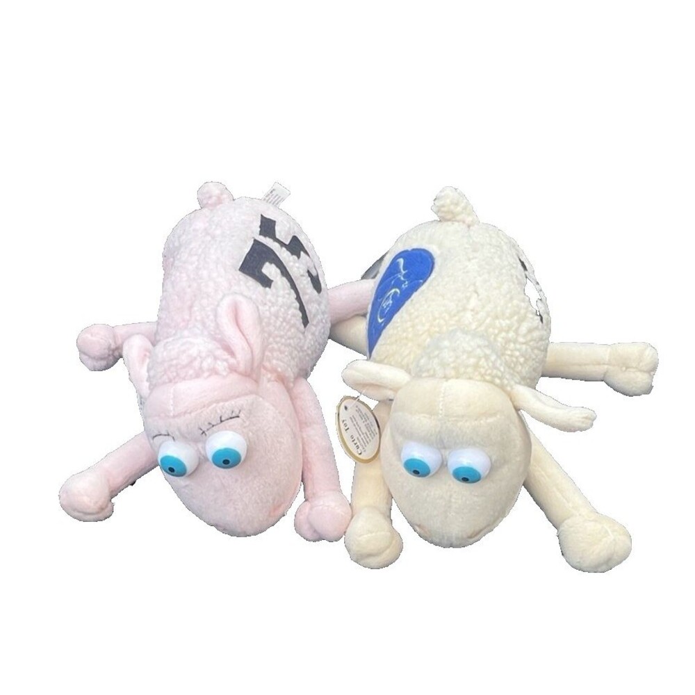 Vintage 2000 Serta Sheep Plush Lot 2 Stuffed Animal 75th Anniversary Pink/Cream
